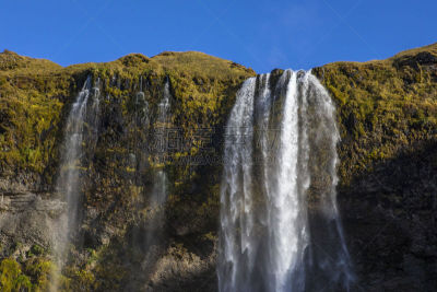南,seljalandsfoss waterfall,冰岛国,传统,枝繁叶茂,著名景点,北欧,河流,彩虹,瀑布