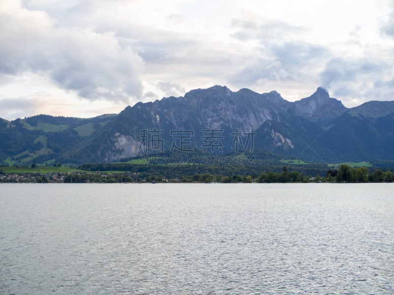 Mountains view at Thun Lake, Switzerland