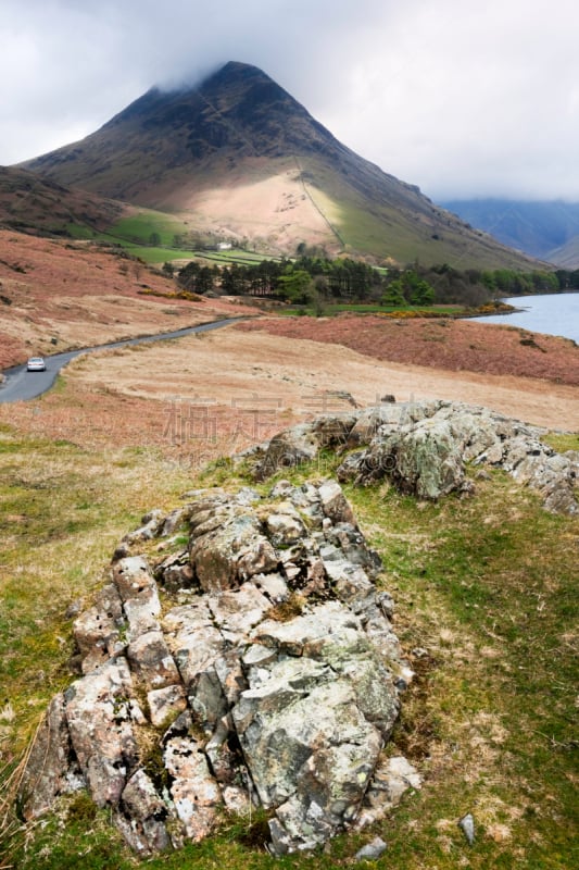 沃斯代尔黑德,wastwater湖,坎伯兰山脉,英格兰湖区,垂直画幅,旷野,摩尔人风格,山,无人,户外