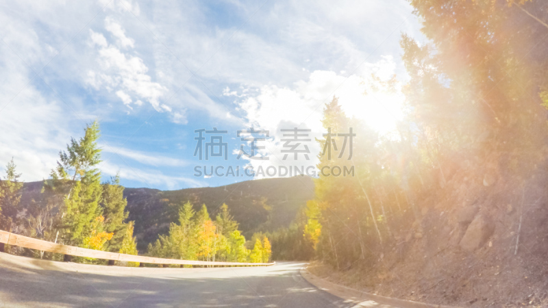 瓜纳拉通行证,森林,山,前山脉,暗箱 ,从在汽车上的角度拍摄,仪表板,洛矶山脉,科罗拉多州,自驾游