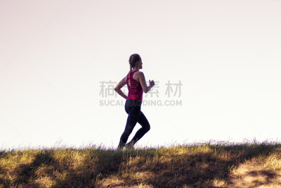 青年人,运动,女人,慢跑,黎明,超马拉松赛,路边,田径运动员,马拉松赛跑,夏天
