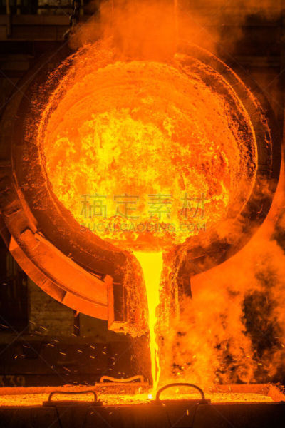 钢铁,矿渣场,钢厂,熔锅,垂直画幅,重的,工厂,户外,铁,金属