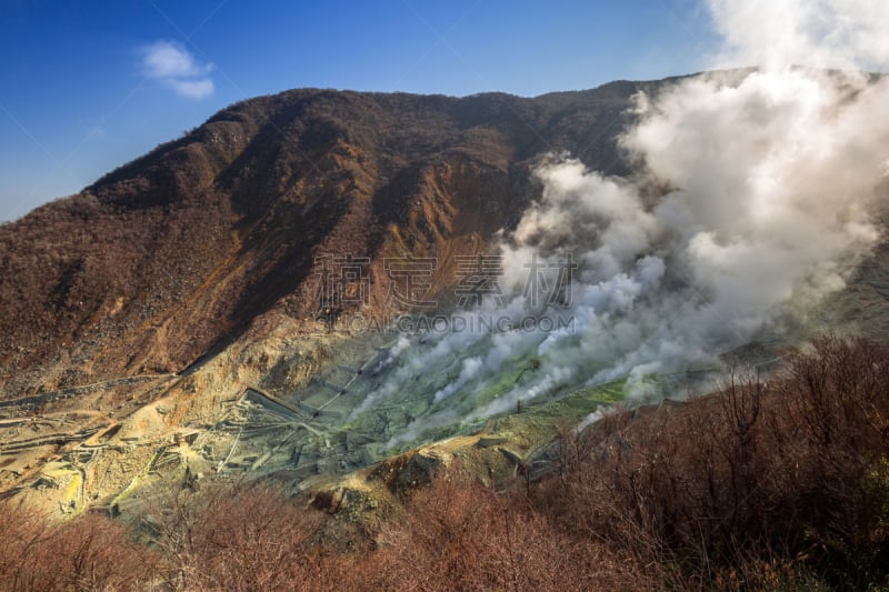 硫磺,火山,动作,富士山,风管,大涌谷,富士箱根伊豆国立公园,蒸汽,采石场,火山口