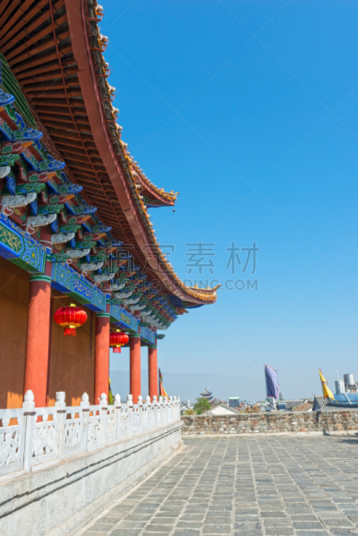 建筑外部,传统,白族,孔子,大理,云南省,庭院,垂直画幅,灵性,古老的