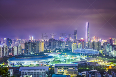 深圳,东莞,广东省,体育场,水平画幅,夜晚,无人,曙暮光,户外,都市风景