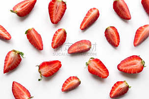 草莓,创造力,式样,切片食物,横截面,完美,高视角,果汁,夏天,甜点心