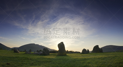 卡塞里格石圈,英格兰湖区,波路达利,石圈,坎伯兰山脉,石器时代,坎布里亚,天空,水平画幅