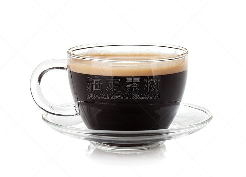 浓咖啡,玻璃,杯,咖啡杯,玻璃杯,马克杯,咖啡,白色背景,褐色,水平画幅