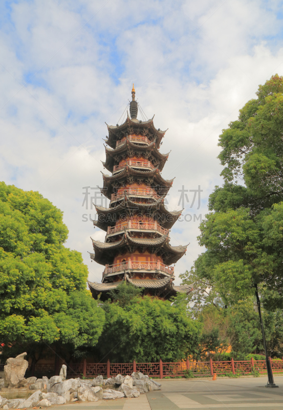 上海,宝塔,龙华寺,建筑,无人,传统,户外,城市,都市风景,垂直画幅