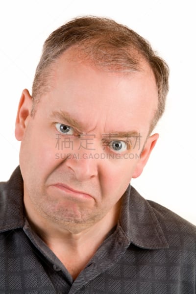 男人,中老年人,不耐烦的,垂直画幅,仅男人,仅成年人,中老年男人,人的脸部,成年的