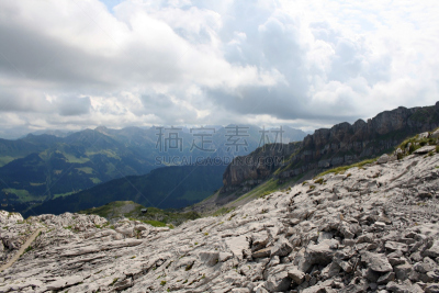 高大的,水平画幅,无人,岩层,夏天,户外,石头,自然公园,高处,奥地利