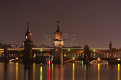 柏林,水,水平画幅,建筑,夜晚,无人,黄昏,拱门,户外,城市