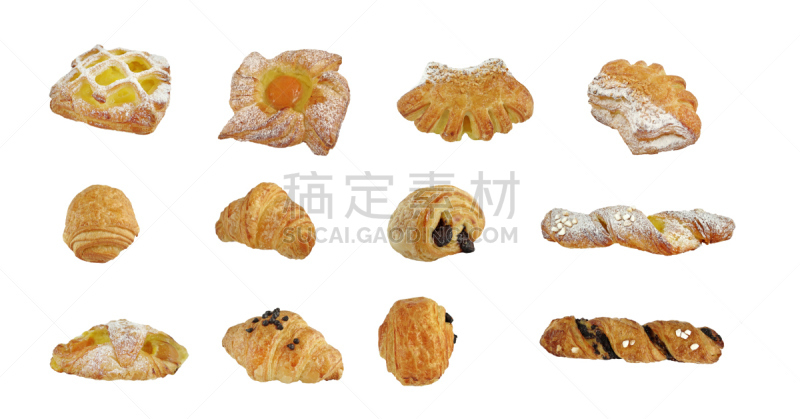 折角小面包,面包,面包店,商品,决心,白色背景,分离着色,法式长棍面包,小麦,保加利亚