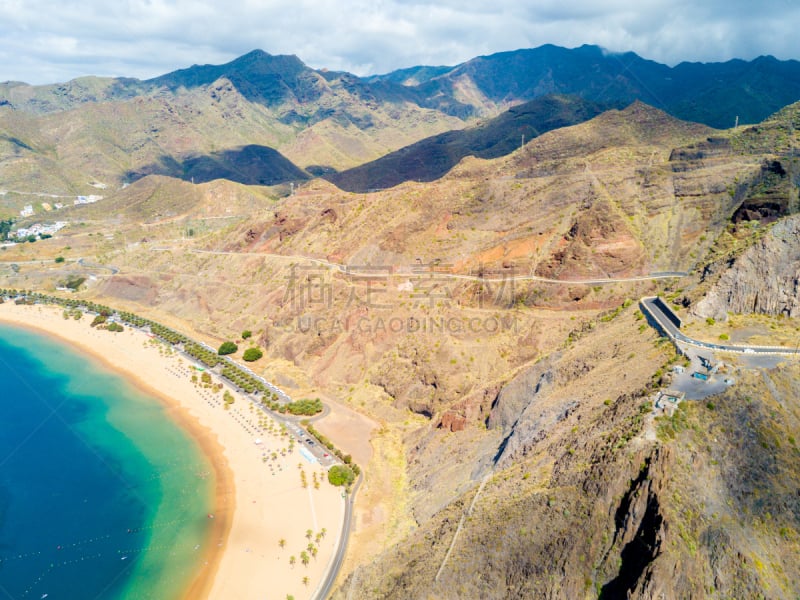 特内里费岛,海滩,岛,风景,热带气候,仙人掌,热带树,户外,北,自然