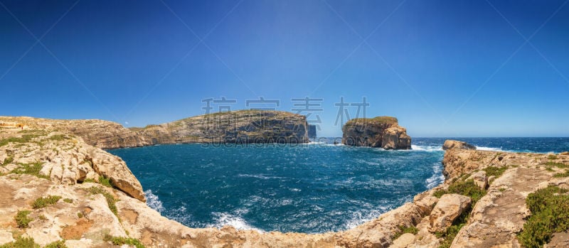 马耳他,戈佐岛,岩石,全景,太阳,海湾,水,天空,美,风