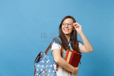 留白,儿童,女人,学生,大学,欢乐,教科书,背包,看,教育