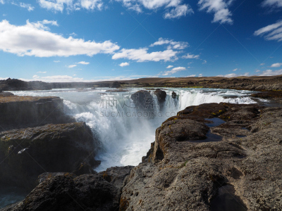 水平画幅,瀑布,无人,aldeyjarfoss waterfall,冰岛北部,户外,史普兰奇山德,冰岛国,摄影,旅游