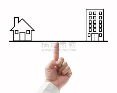 男商人,概念,平衡,职业,家庭,未来,绘画插图,居住区,选择