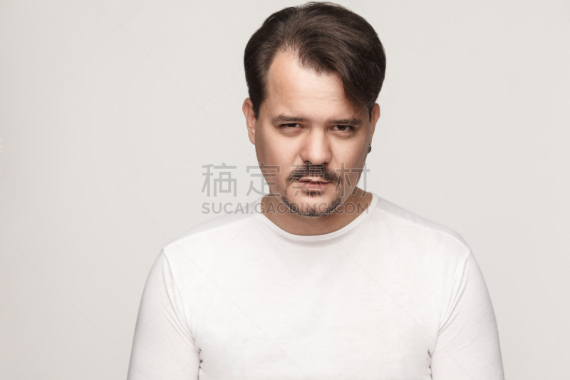 态度,男人,注视镜头,骄傲,看,半身像,灵感,智慧,小胡子,男性