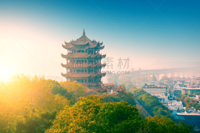 黄鹤楼,传统,公园,建筑业,著名景点,中国,东亚,户外,天空,建筑