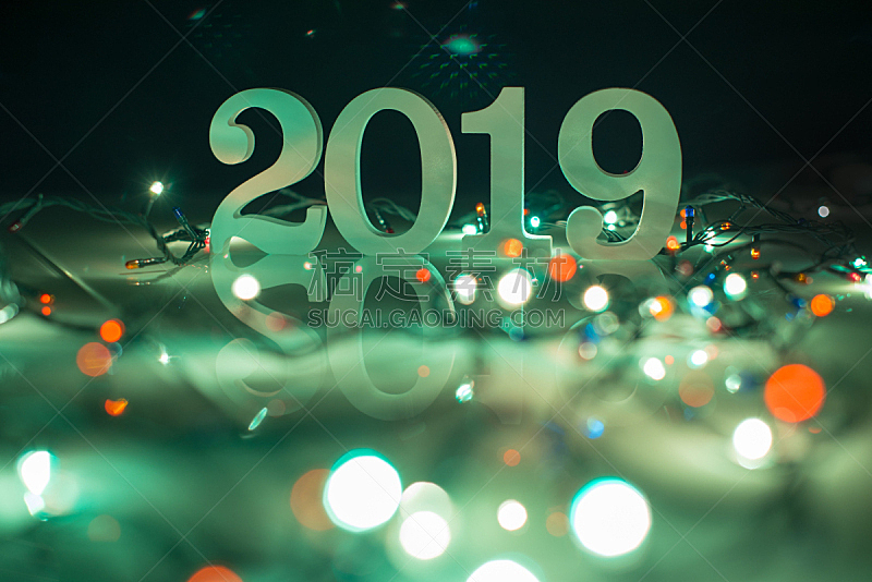 新年前夕,2019,背景聚焦,单词,周年纪念,字母,新的,幸福,夜晚