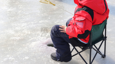 男孩,水平画幅,简易钓鱼,雪,椅子,户外,湖,白色,运动,韩国