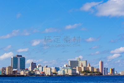 哈瓦那,城市天际线,天空,留白,新的,水平画幅,无人,古老的,大西洋,户外