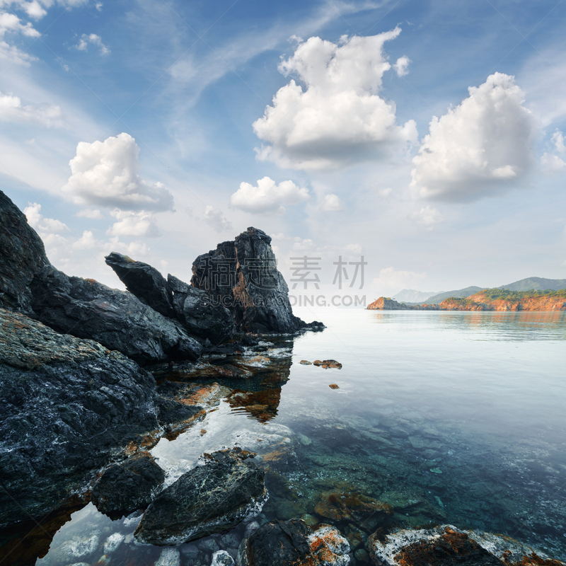 非凡的,海景,土耳其,地中海,凯梅尔,阿拉尼亚,著名景点,海岸线,泻湖,克丽奥佩特拉