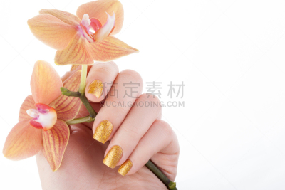 修指甲,金色,自然美,美,彩妆,水平画幅,无人,黄色指甲油,时尚