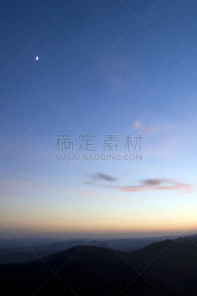 山,肯塔基州,蓝色山脊山脉,南卡罗来那,田纳西,垂直画幅,天空,北卡罗来纳,夜晚