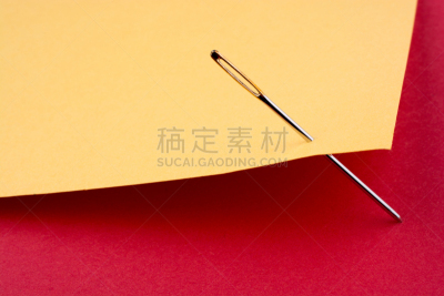 穿洞的,针,音符,纸,黄色,办公室,留白,水平画幅,消息,书页