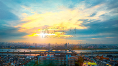 曙暮光,风景,东京,日本,伦敦城,天空,水平画幅,无人,早晨,户外