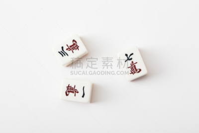 麻将,白色背景,三江,水平画幅,组物体,泰国,影棚拍摄,亚洲,标志,图标
