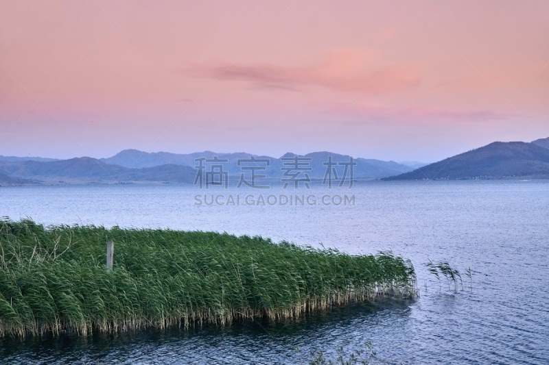 水库,夏天,哈萨克斯坦,风景,水坝,人造的,车站,自然美,额尔齐斯河,日落