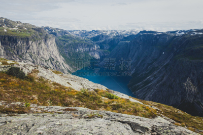 恶魔之舌,夏天,地形,山,全景,自然美,挪威,voringsfossen,奇迹石,北峡湾