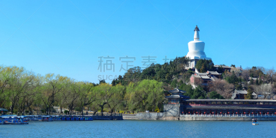 北海公园,水平画幅,建筑,无人,全景,户外,湖,都市风景,北京,屋顶