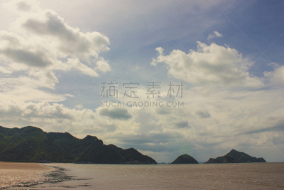 天空,海滩,海洋,波浪,水边,背景,留白,度假胜地,水平画幅,无人