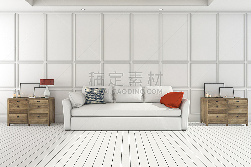 柜子,沙发,白色,三维图形,舒服,起居室,室内,纹理效果,古典式,灯