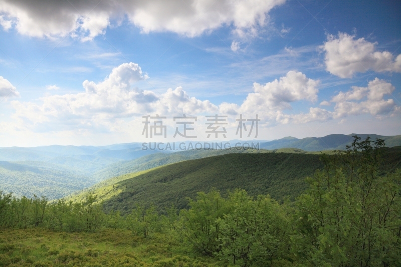 夏天,自然,地形,绿山国家森林公园,天空,水平画幅,山,无人,户外,草