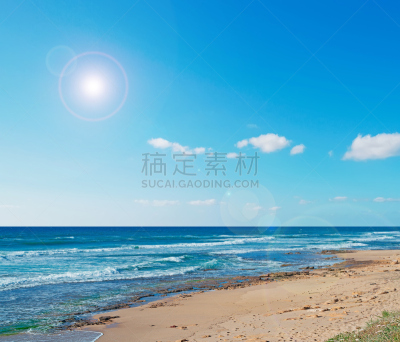 撒丁岛,色彩鲜艳,日光,卡斯特尔萨多,水,天空,风,水平画幅,沙子,无人