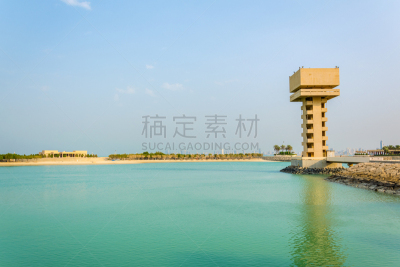 都市风景,绿色,科威特,填海造地,爱达荷公园岛,环境保护,公园,波斯湾,池塘,园林
