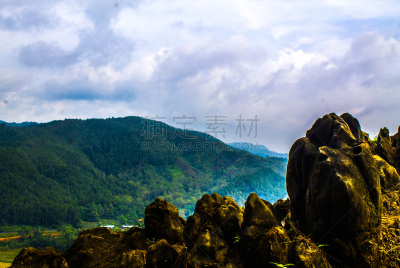 山,自然,全景,印度尼西亚,桨叉架船,中爪哇省,爪哇,沟壑,水平画幅,无人