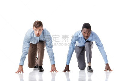男商人,成一排,开端,两个物体,领导能力,套装,非裔美国人,男性,仅男人,仅成年人