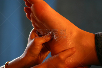 压力点,反射疗法,脚部按摩,指压,水平画幅,足,美容院,情绪压力,手,spa美容