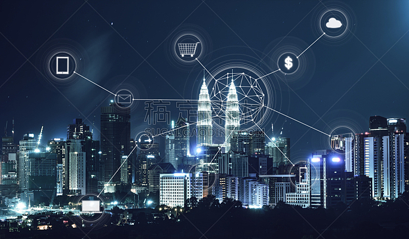 网线插头,概念,都市风景,吉隆坡,网上银行,水平画幅,形状,电话机,夜晚,无人