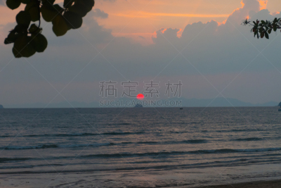 泰国,海洋,在上面,山,湖,背景,夏天,户外,莱雷海滩,天空