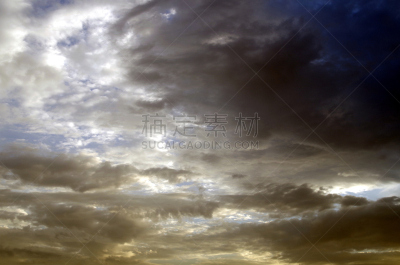 天空,蓝色,云,美,水平画幅,纹理效果,巨大的,户外,云景
