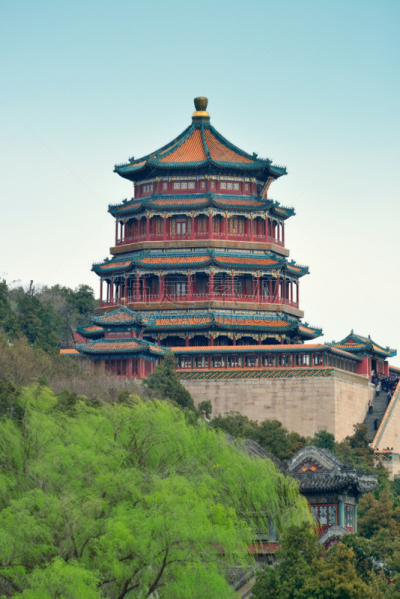 颐和园,垂直画幅,建筑,无人,全景,户外,都市风景,北京,亚洲,2015年