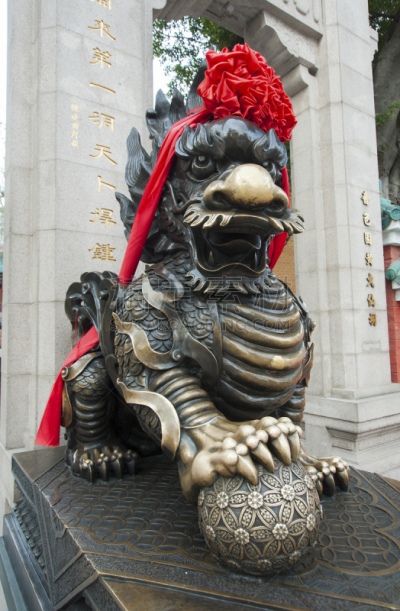 黄大仙祠,道教,九龙,垂直画幅,灵性,艺术,符号,古老的