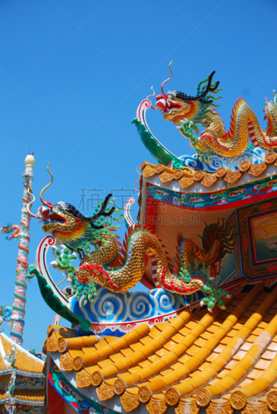 龙,中国,雕像,刺刀,垂直画幅,灵性,符号,巨大的,泰国,雕塑